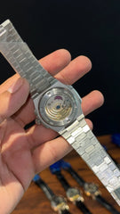 Pp Auto | Silver Chain | Gradient Blue Dial