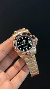GMT Rootbear | Rose Chain | Black Dial