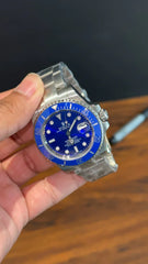 Submariner Smurf | Silver Chain | Blue Bezel | Blue Dial