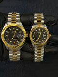 Rolex Premium Two Tone Couple Watch Set