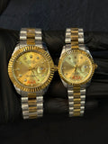 Rolex Premium Two Tone Couple Watch Set