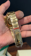 Daytona | Rainbow Diamond Case | Gold Chain | Rainbow Digit |Chrono | Gold Pearl Dial