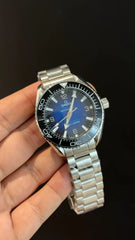 Omega Seamaster | Silver Chain | Black Bezel | Gradient Blue Dial
