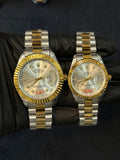 Rolex Premium Two Tone Couple Watch Set