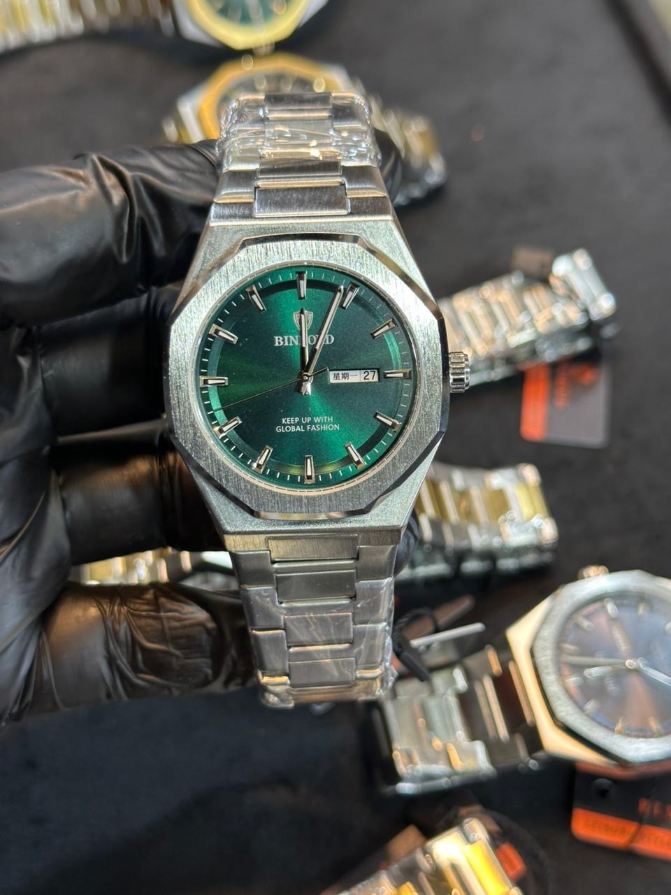 BINBOND Day & Date Watch – Waterproof & Color-Fade Guarantee