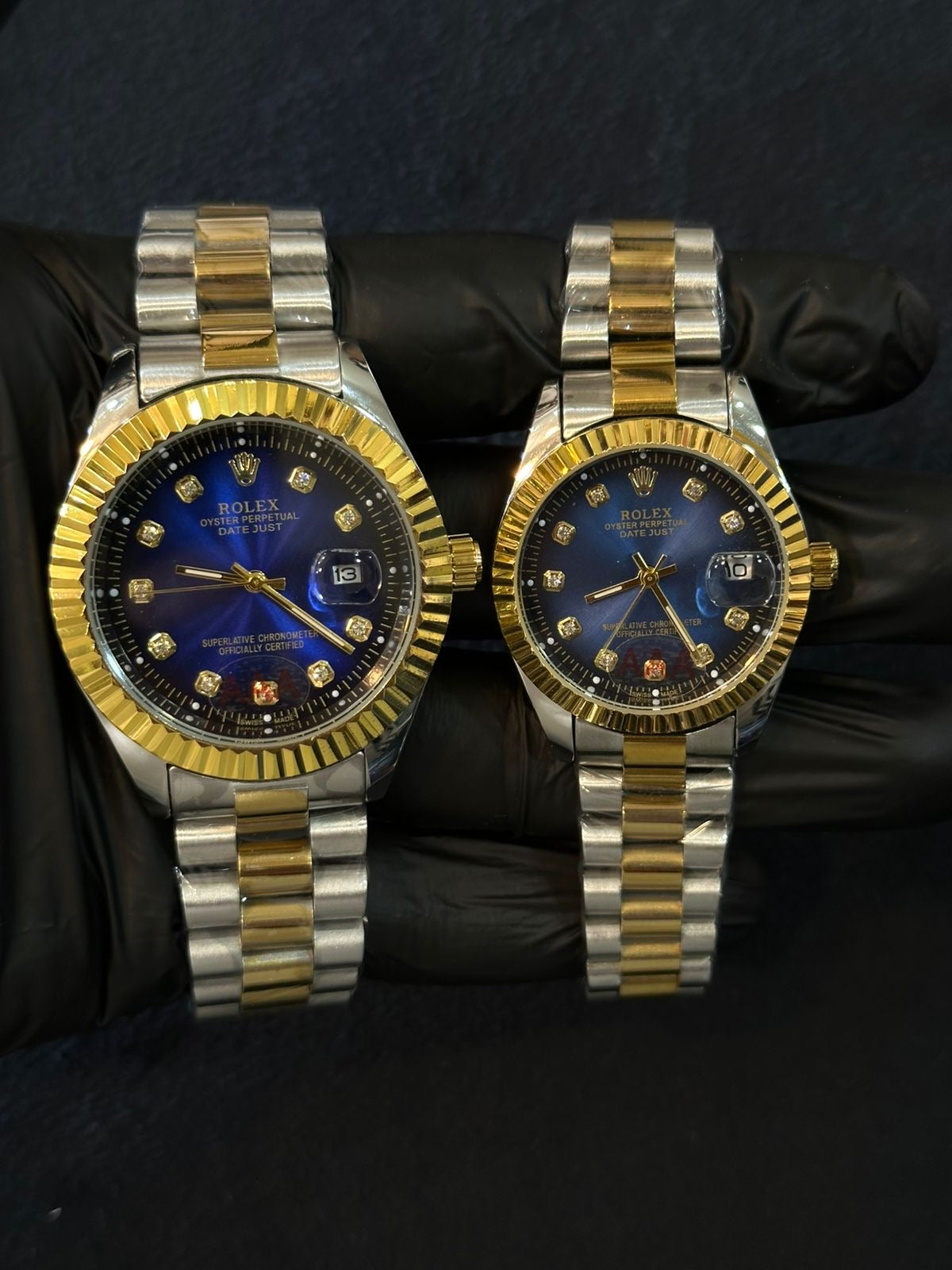 Rolex Premium Two Tone Couple Watch Set
