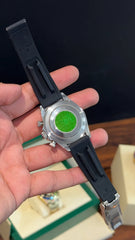 Daytona Silver | Diamond Case | Black Pvc Strap | Diamond Digit | Chrono | Mehroon Dial