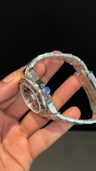 GMT Pepsi | Silver Oyster Chain | Black Dial